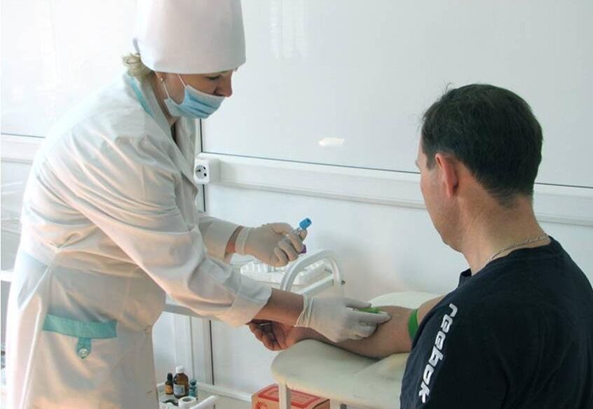 taking blood to test for parasites